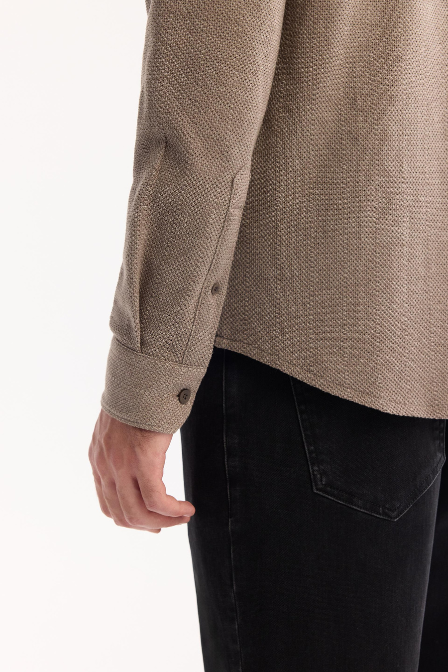 Vizon Alttan Britli Yaka Regular Fit Uzun Kollu Gömlek