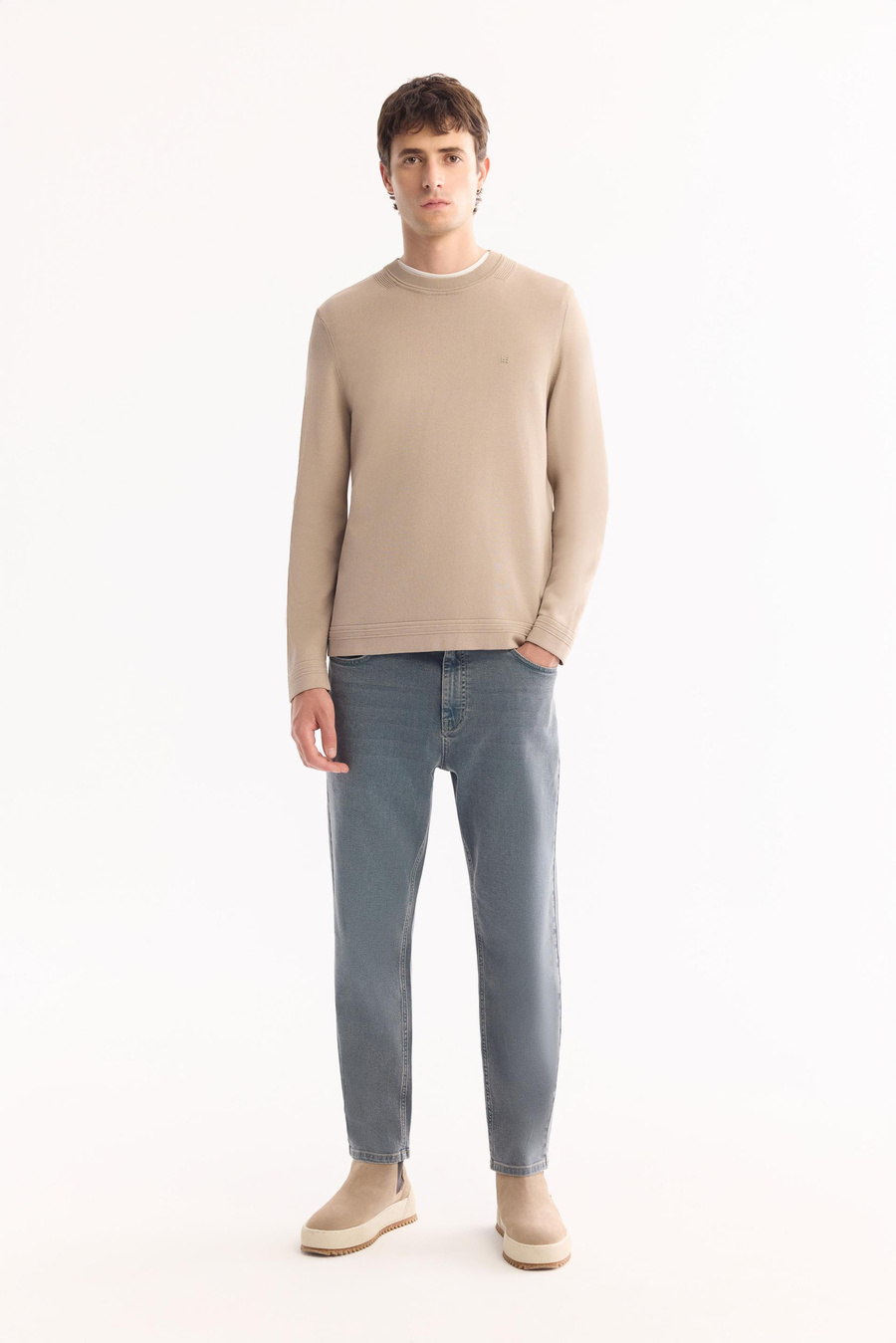 Vizon Bisiklet Yaka Düz Rayon Kazak