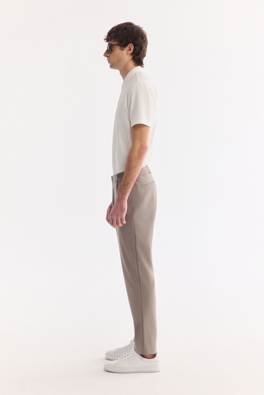 Vizon Yanı Lastikli Teknik Kumaş Nora Slim Fit Pantolon