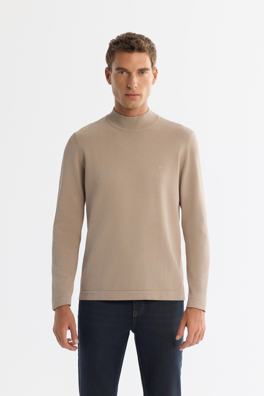 Vizon Yarım Balıkçı Yaka Rayon Triko Kazak