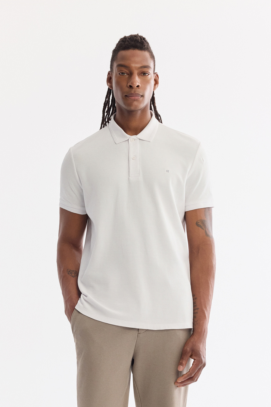 Yağ Yeşili Klasik Bel Örme Diyagonal Relaxed Fit Pantolon