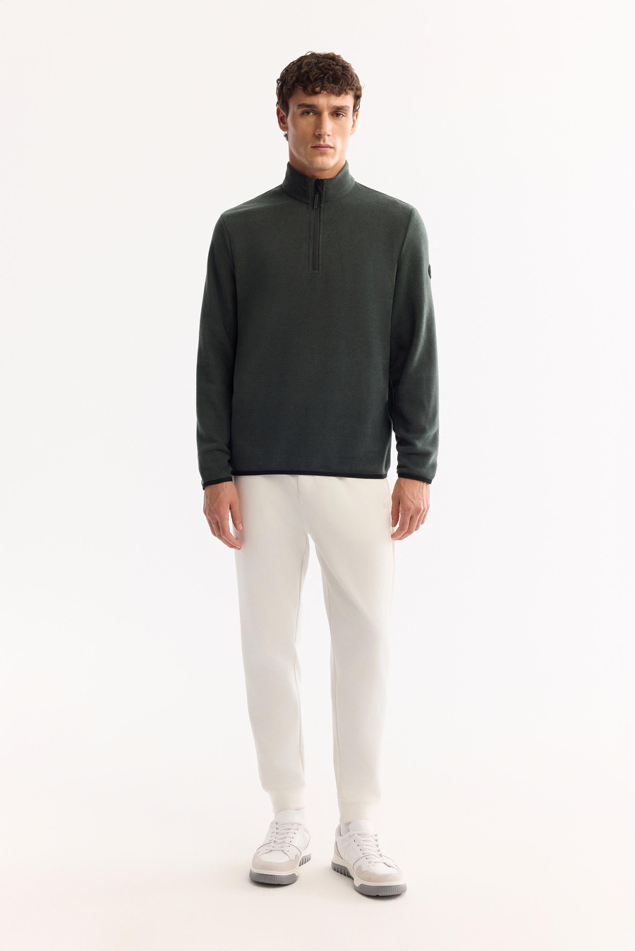 Green Half Zip Polar Fleece Sweatshirt