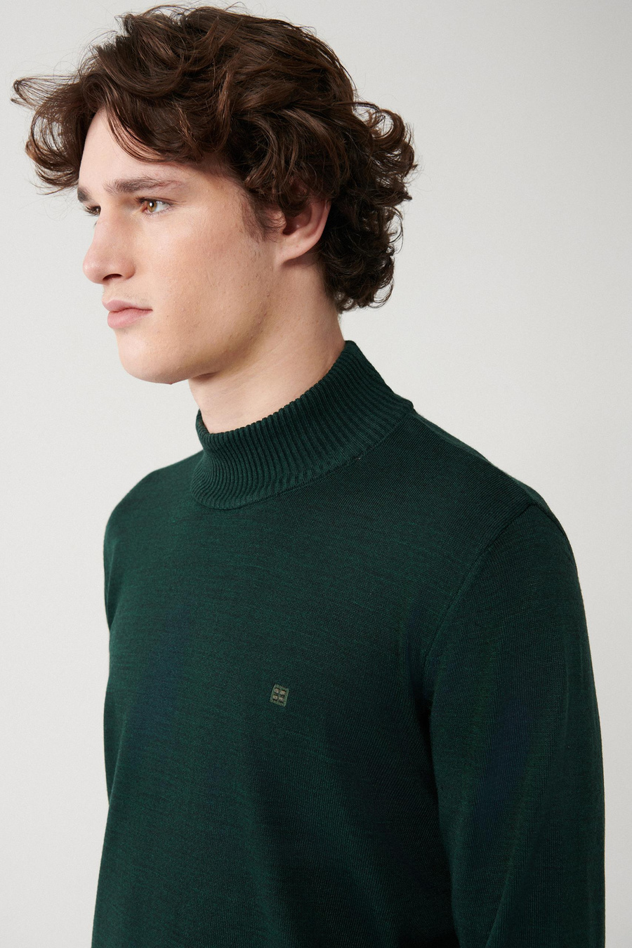 Green Mock Turtleneck Jumper