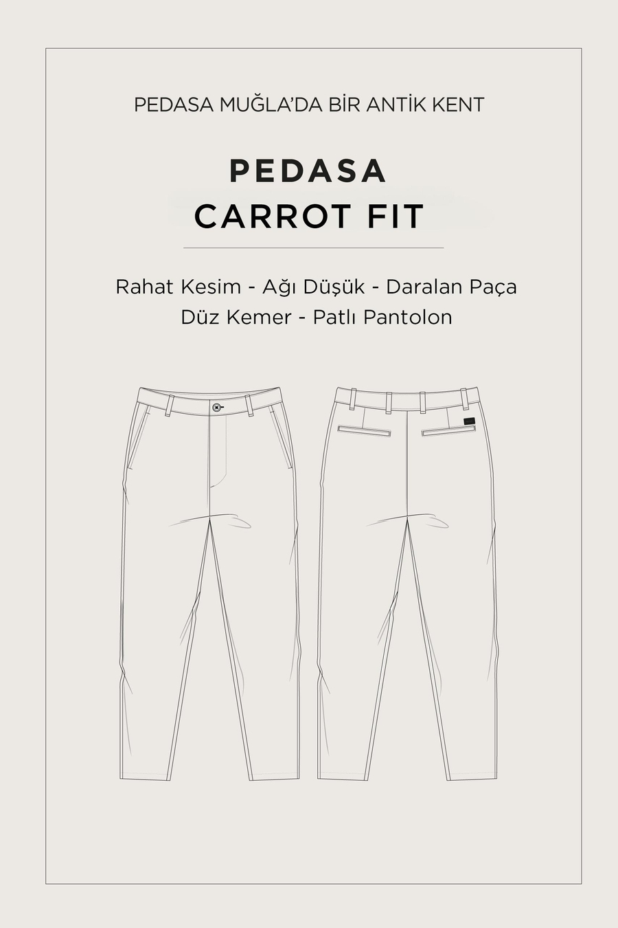 Light Grey Classic Waist Cotton Pants