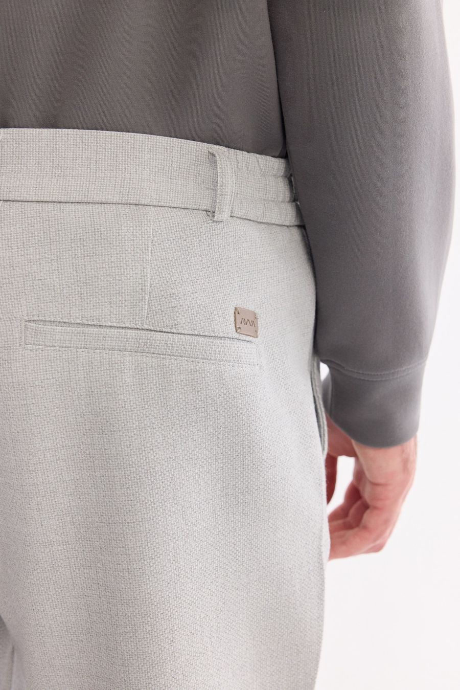 Açık Gri Yanı Lastikli Gofreli Relaxed Fit Chino Şort
