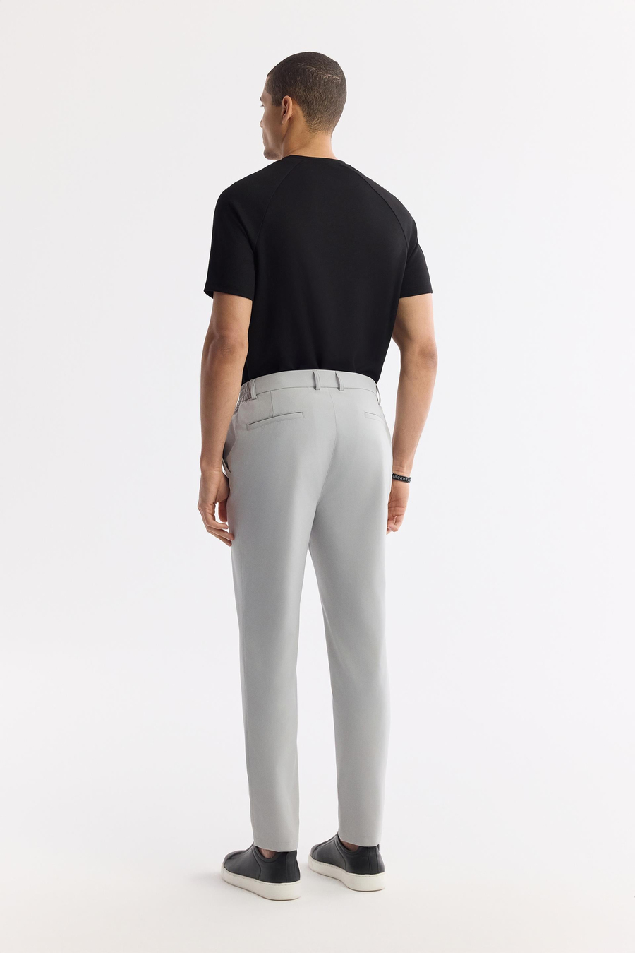Açık Gri Yanı Lastikli Teknik Kumaş Nora Slim Fit Pantolon