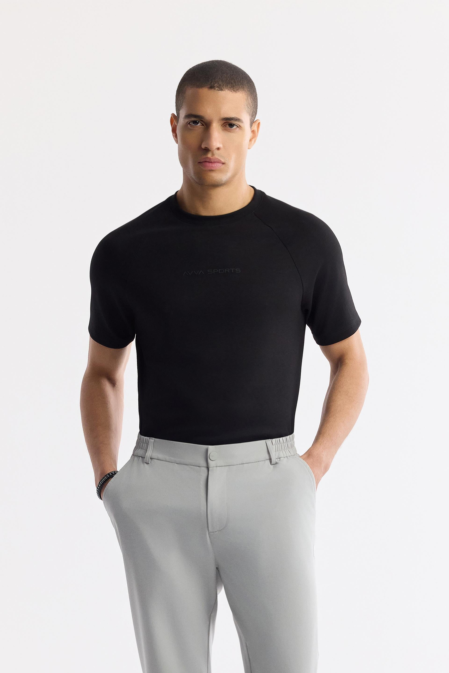 Açık Gri Yanı Lastikli Teknik Kumaş Nora Slim Fit Pantolon