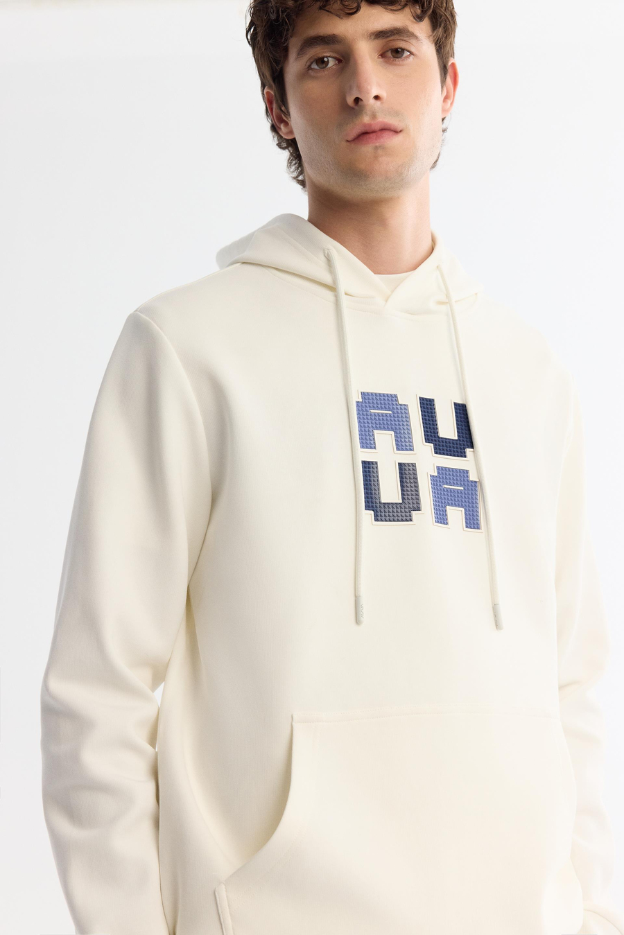 Ekru Kapüşonlu Sweatshirt