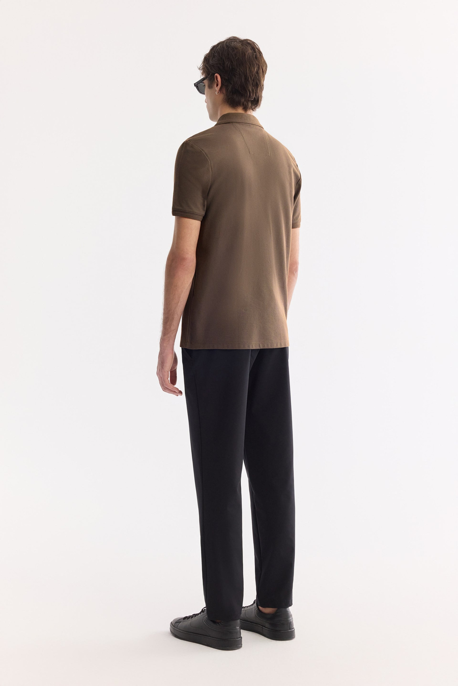 Kahve Polo Yaka Kırılmaz Yaka, Serin Tutan, Hızlı Kuruyan Pamuklu Amerkan  Pike  T-Shirt