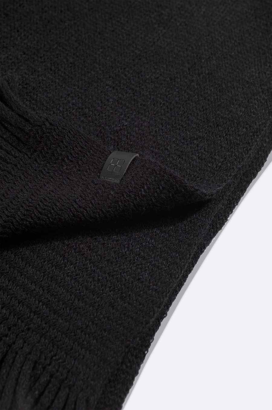 Black Basic Fringed Scarf