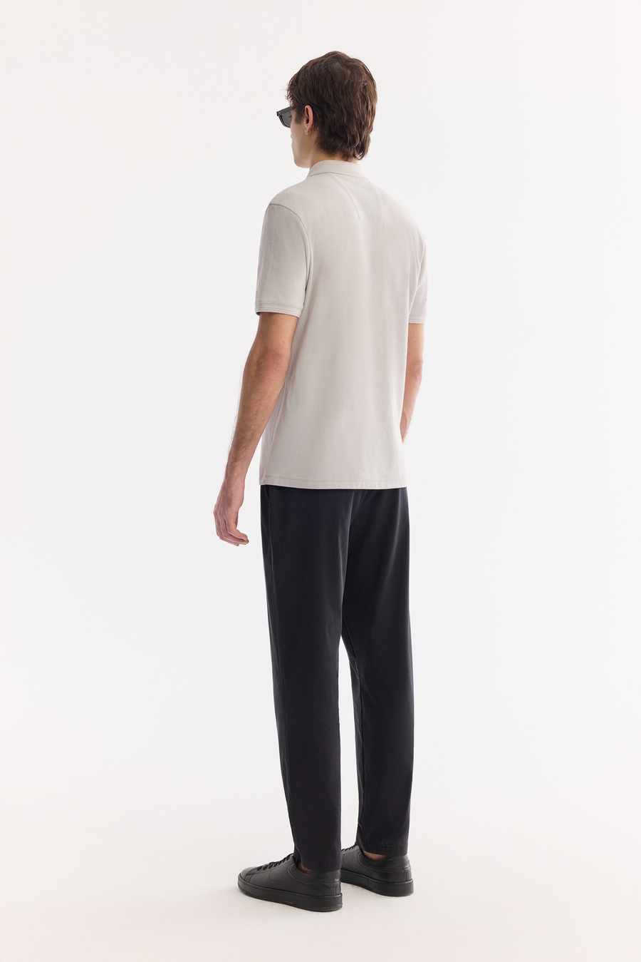 Stone %100 Cotton Polo Collar T-Shirt