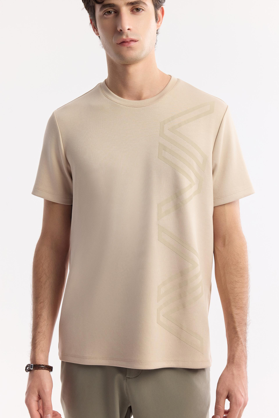 Vizon Baskılı Bisiklet Yaka İnterlok T-Shirt