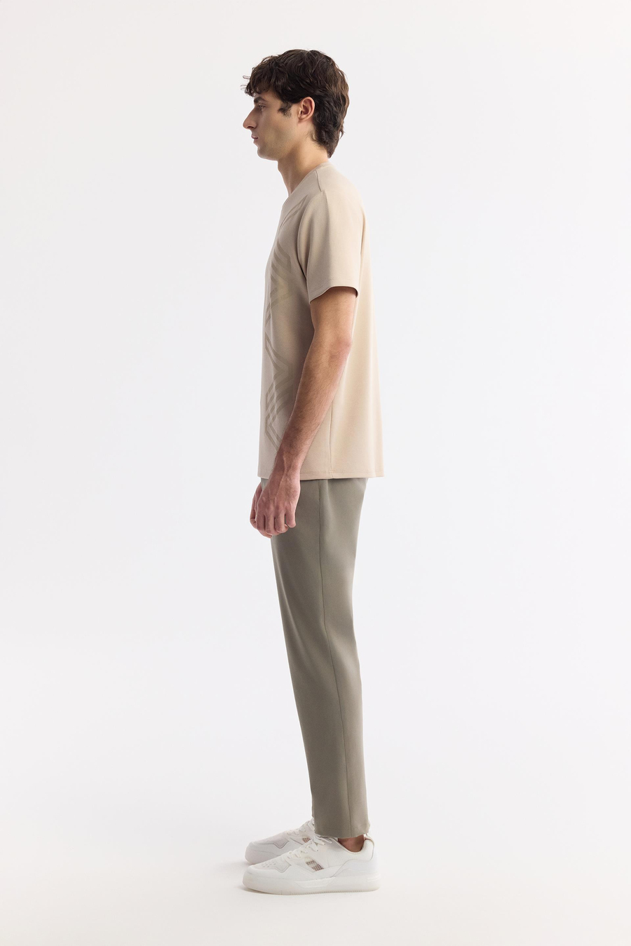 Vizon Baskılı Bisiklet Yaka İnterlok T-Shirt