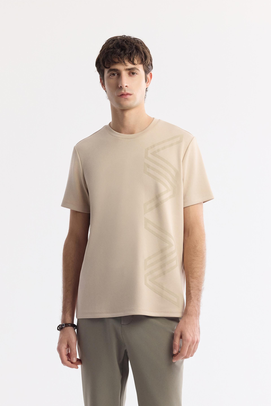 Vizon Baskılı Bisiklet Yaka İnterlok T-Shirt