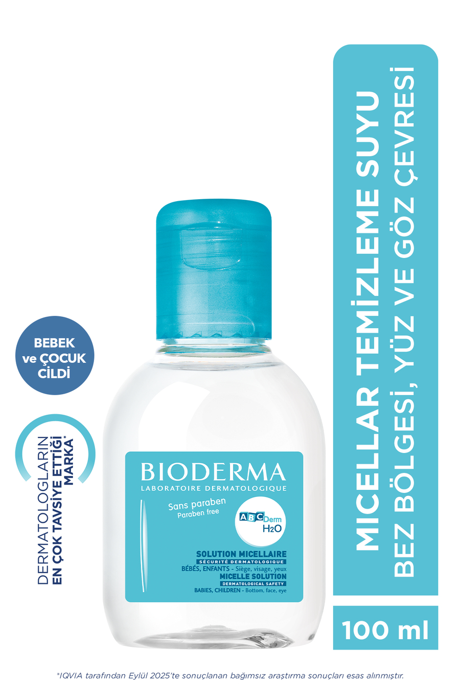 Bioderma ABCDerm H2O Bez Bölgesi ,Yüz ve Göz Çevresi Micellar Su 100 ml