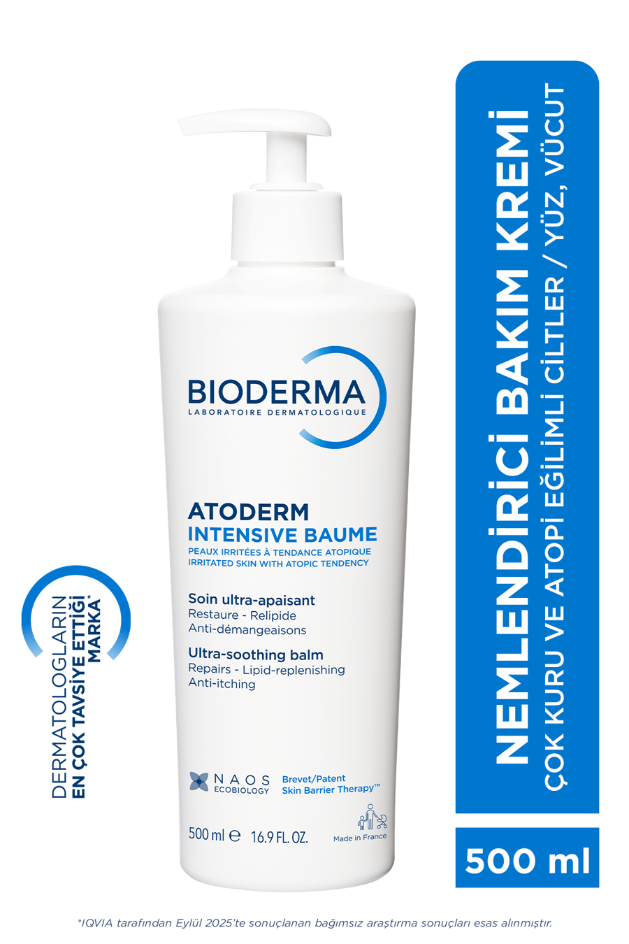 Bioderma Atoderm Intensive Balm Çok Kuru, Atopi Eğilimli Cilt Yoğun Nemlendirici Krem 500 ml