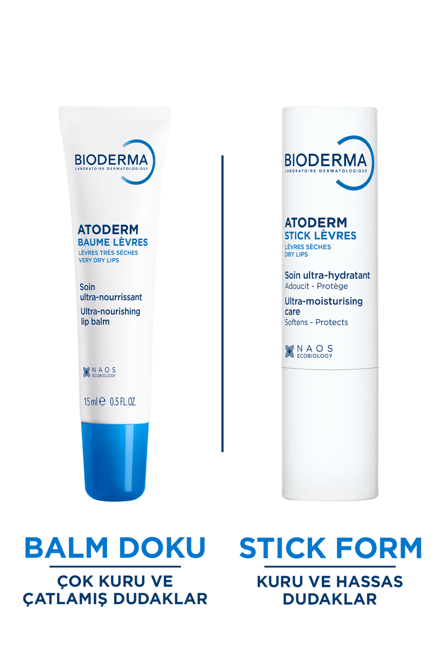 Bioderma Atoderm Lip Balm Kuru, Çatlamış Dudaklar Onarıcı & Nemlendirici Dudak Kremi 15 ml