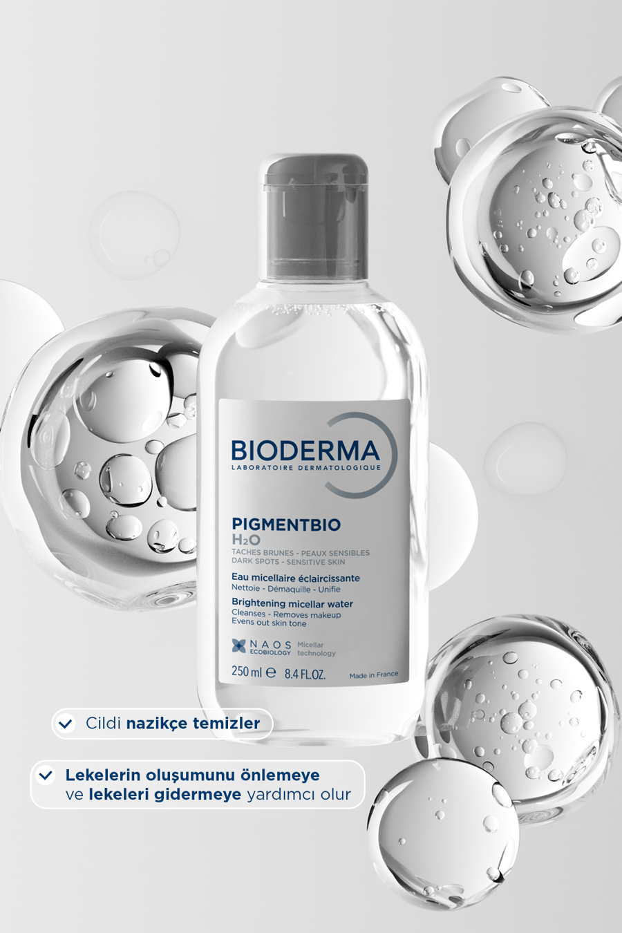 Bioderma Pigmentbio H2O Leke Karşıtı Aydınlatıcı Micellar Makyaj Temizleme Suyu 250 ml