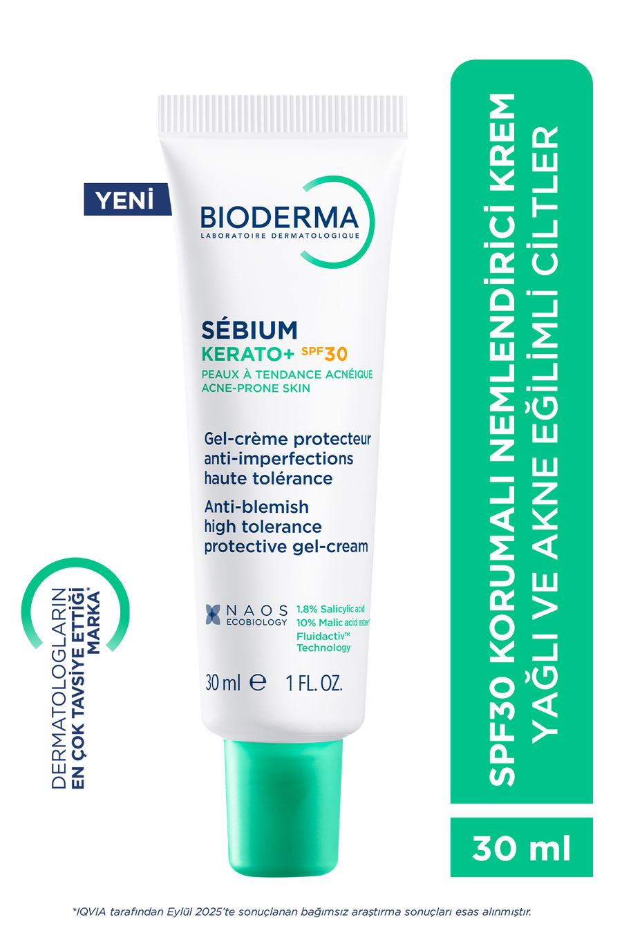 Bioderma Sebium Kerato+ Sivilce Akne Lekesi Karşıtı SPF30 Korumalı Nemlendirici Krem 30ml