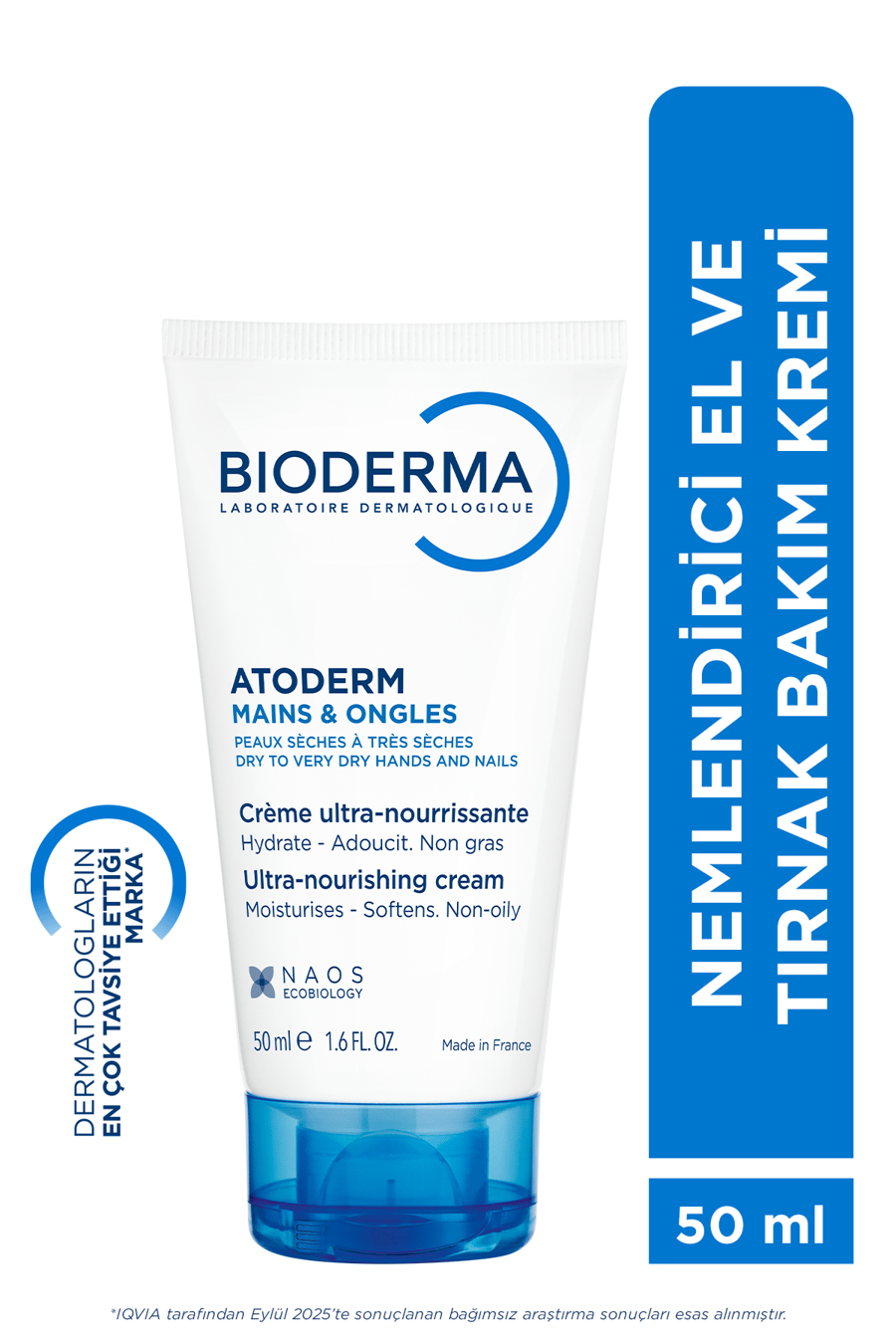 Bioderma Atoderm Hand & Nail Cream Besleyici Onarıcı El ve Tırnak Bakım Kremi 50 ml