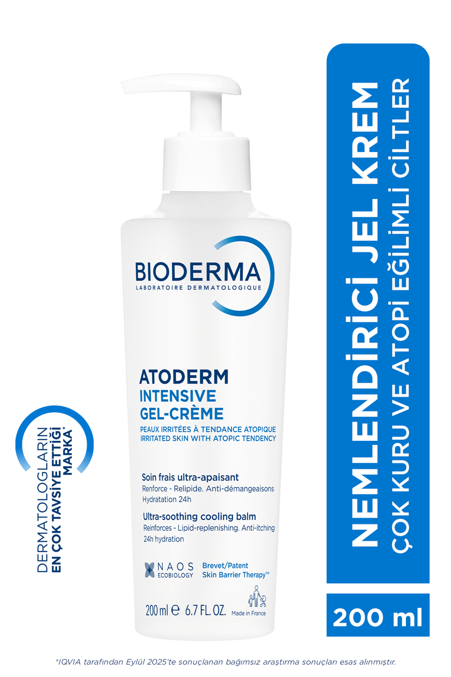 Bioderma Atoderm Intensive Gel-Cream Çok Kuru Atopi Eğilimli Cilt Nemlendirici Jel Krem 200 ml