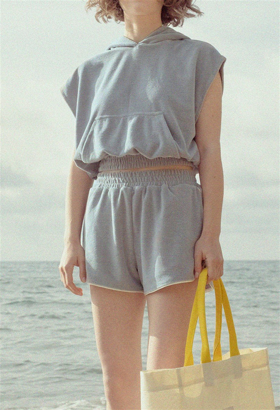 DIANA CROP HOODIE GRAY