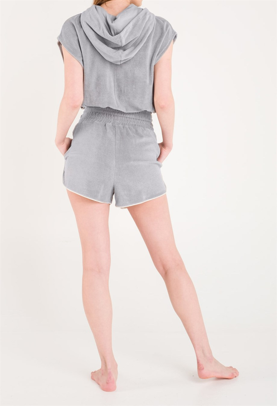 DIANA CROP HOODIE GRAY