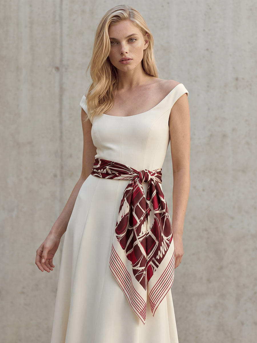 BRAELYN LONDONCRIMSON GEOMETRY TWILL İPEK EŞARP 