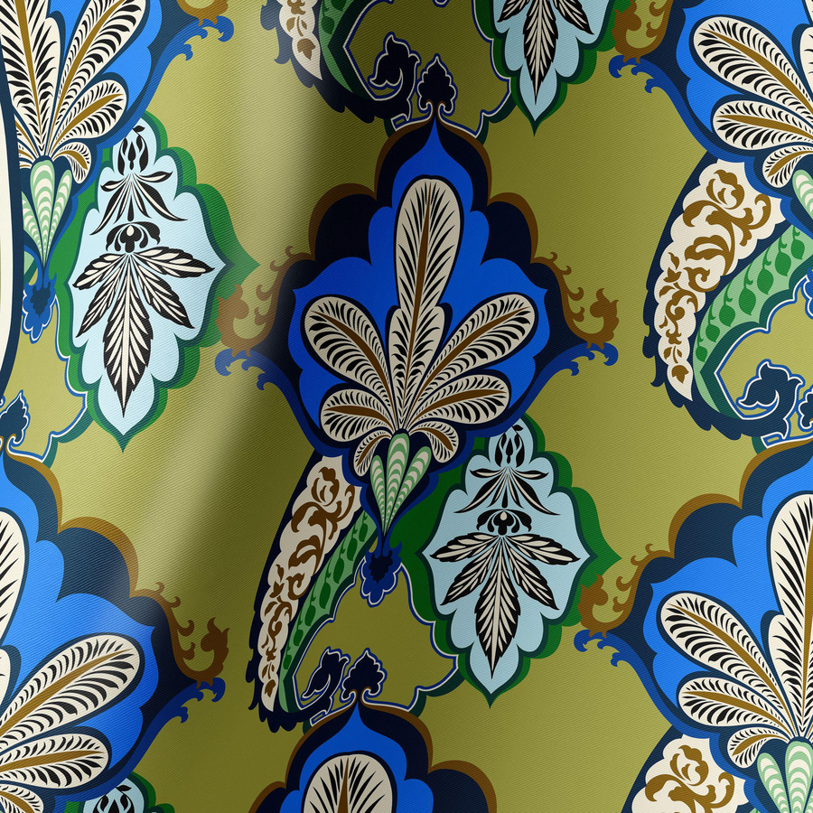 Byzantine Bloom Twill İpek Eşarp 