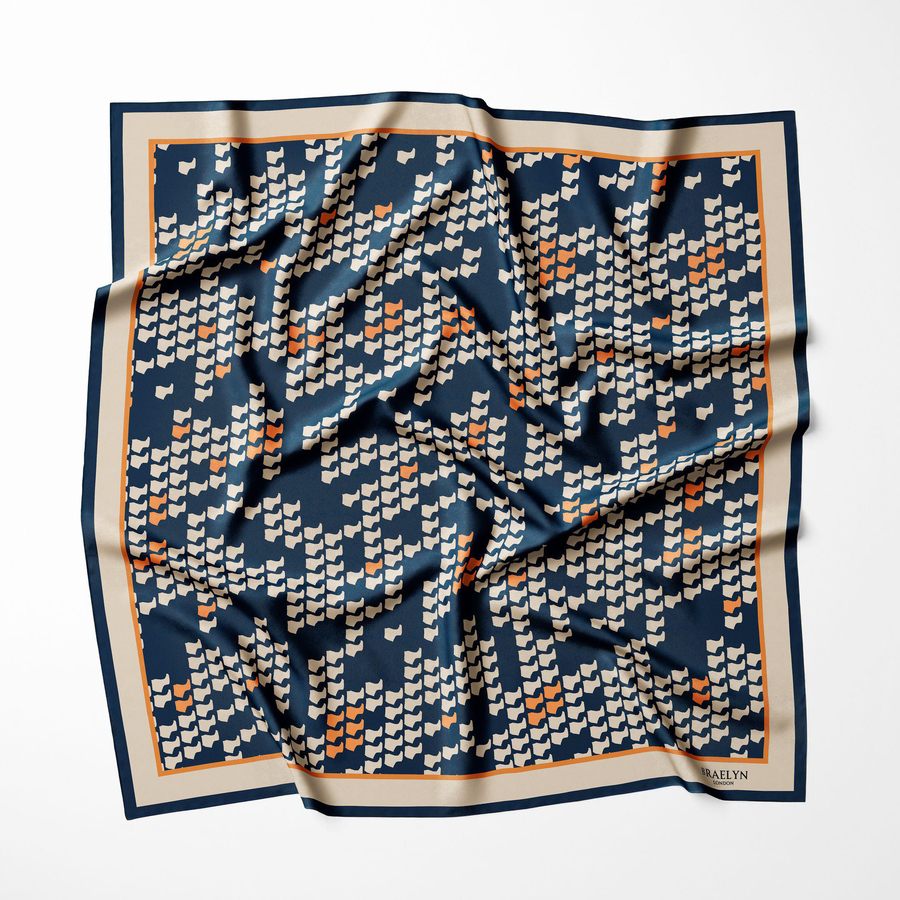GEOMETRIC HARMONY TWILL İPEK EŞARP 