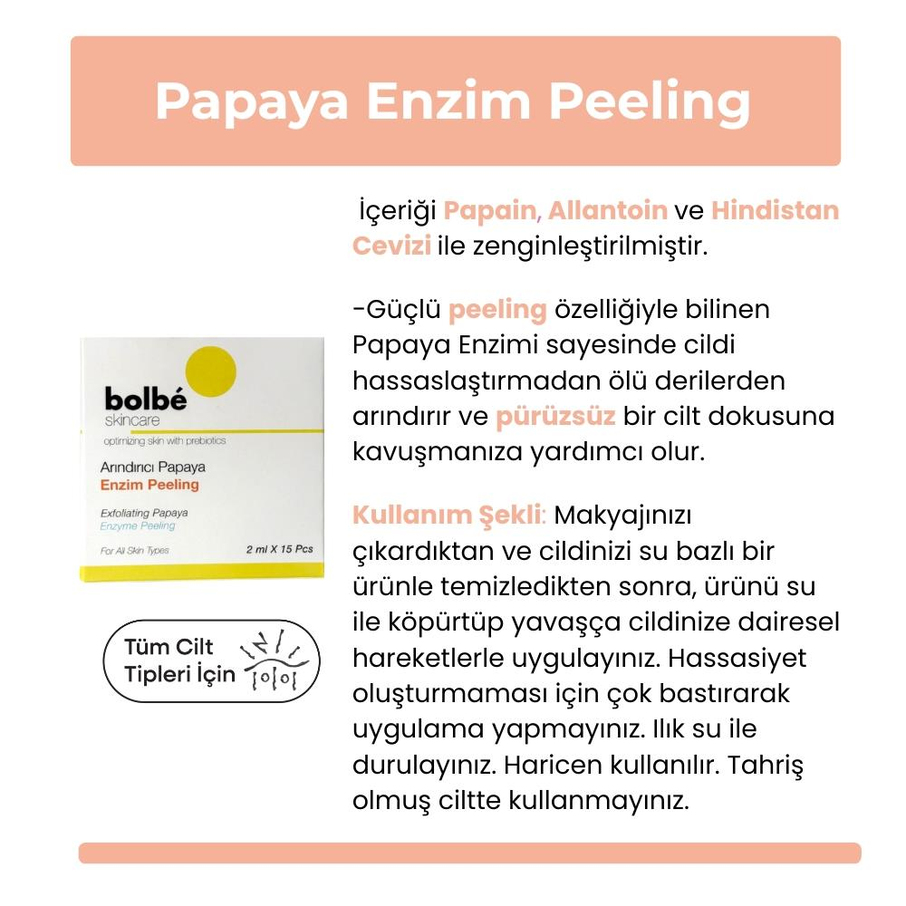 Arındırıcı Papaya Enzim Peeling 2 ML - 15 Pcs