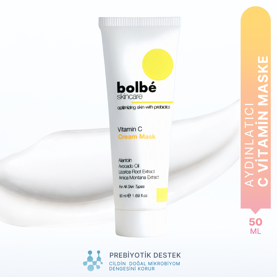 Aydınlatıcı, Cilt Tonu Eşitleyici Leke ve Kırışıklık Karşıtı %2 C Vitamini Krem Maske - 50 ml