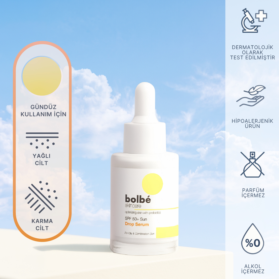SPF 50+ Yüksek Korumalı Leke Karşıtı ve Günlük Güneş Serumu (Invisible Sun Fluid) Sun Drop - 30 ml