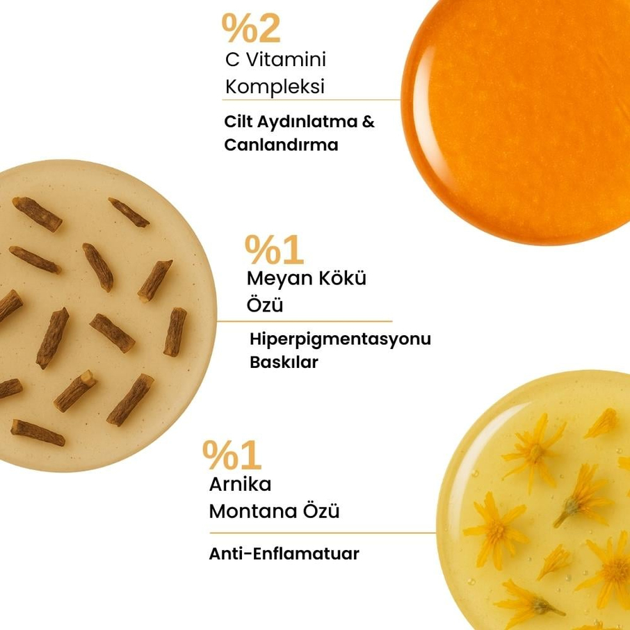 Aydınlatıcı, Cilt Tonu Eşitleyici Leke ve Kırışıklık Karşıtı %2 C Vitamini Krem Maske - 50 ml