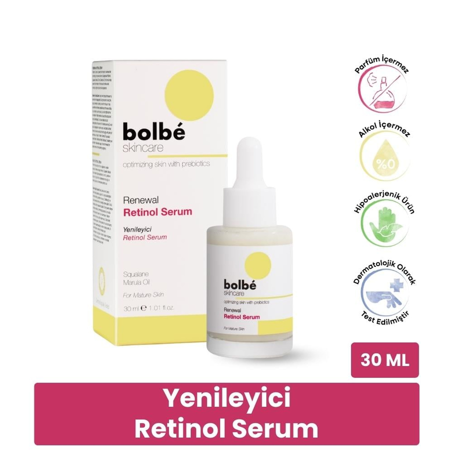 Kırışıklık Karşıtı, Sıkılaştırıcı ve Yenileyici Retinol (A Vitamini) Gece Serumu - 30 ml