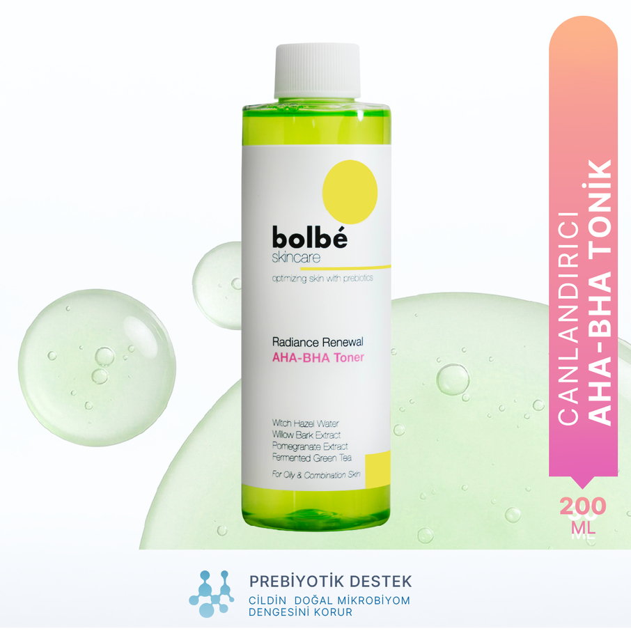 Peeling Etkili, Canlandırıcı, Cilt Tonu Eşitleyici, Gözenek Sıkılaştırıcı AHA-BHA Tonik - 200 ml