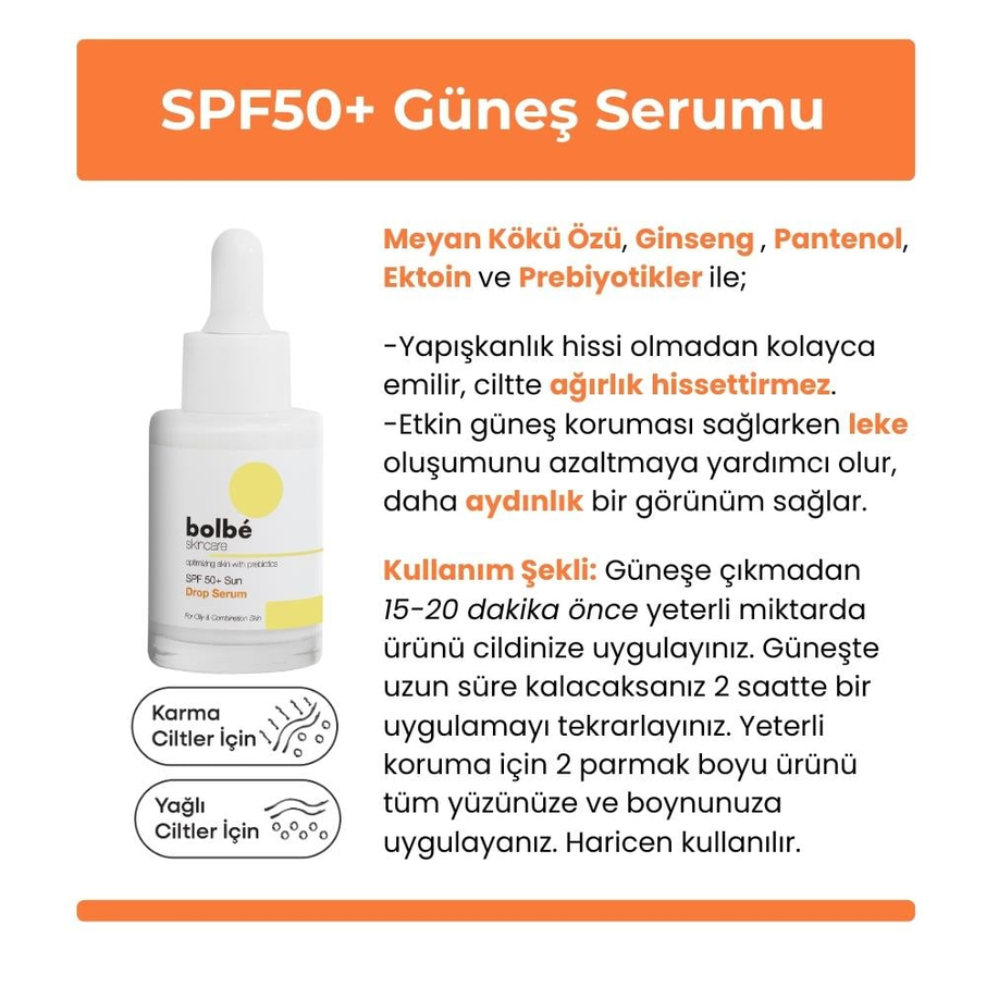 SPF 50+ Yüksek Korumalı Leke Karşıtı ve Günlük Güneş Serumu (Invisible Sun Fluid) Sun Drop - 30 ml