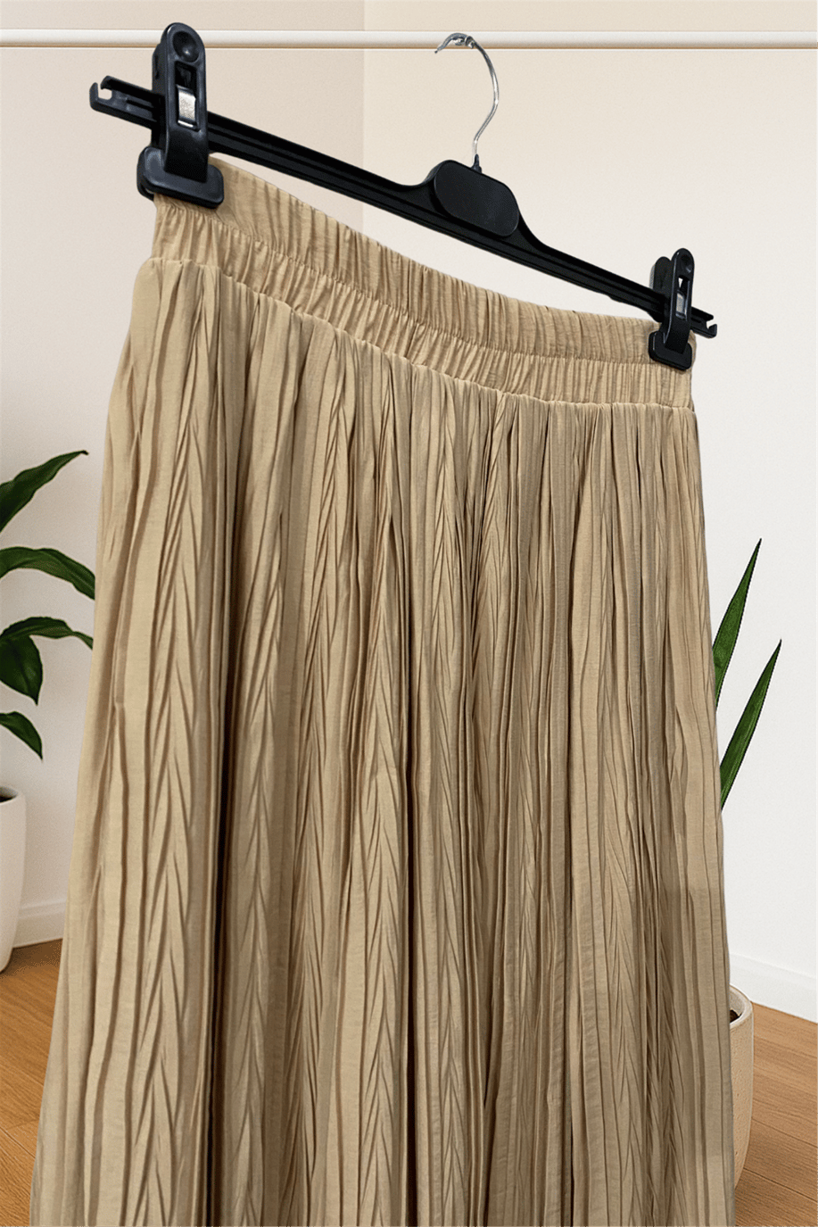 Ahsen Pliseli  Etek Camel  - 25YAH1708