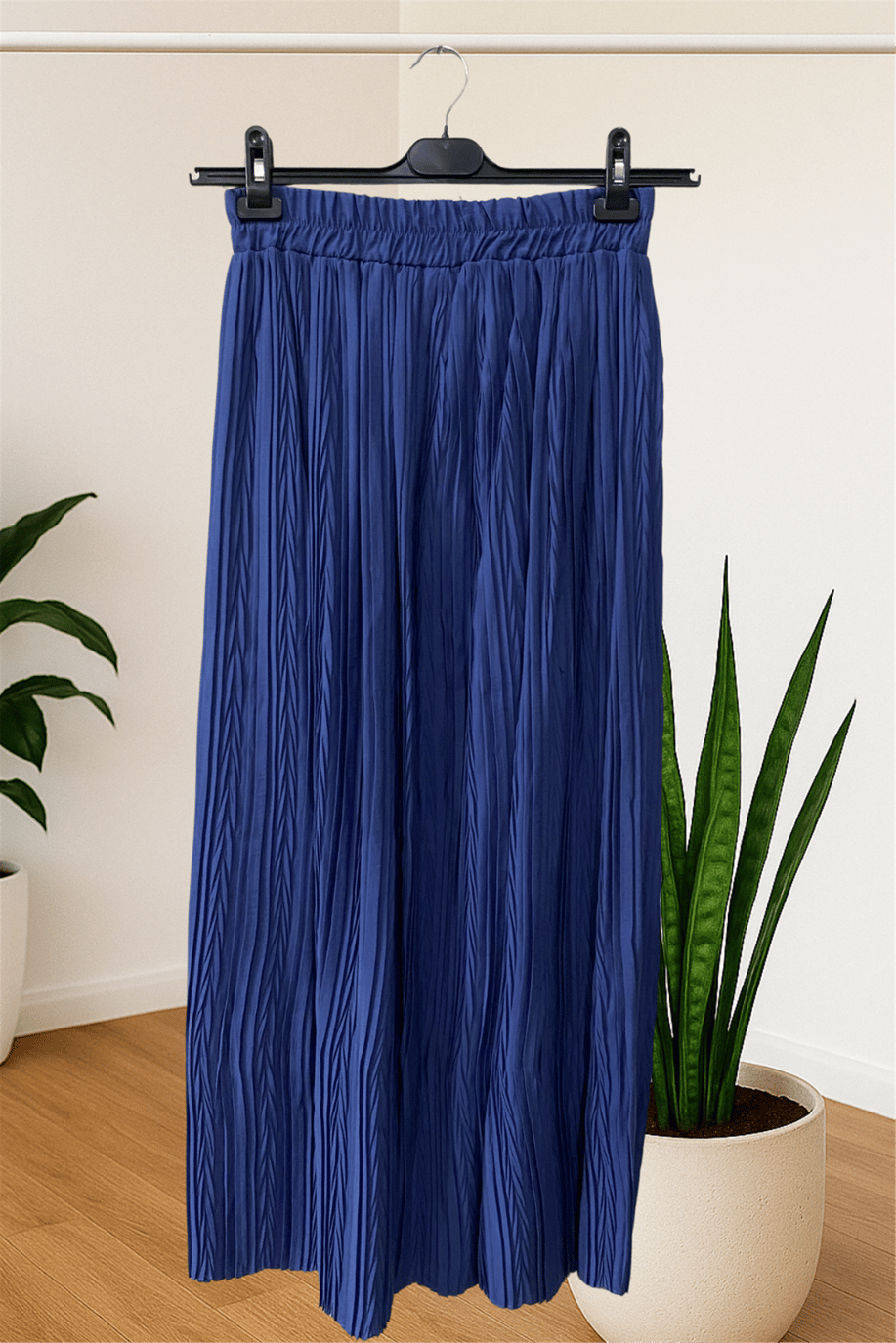 Ahsen Pliseli  Etek İndigo  - 25YAH1708