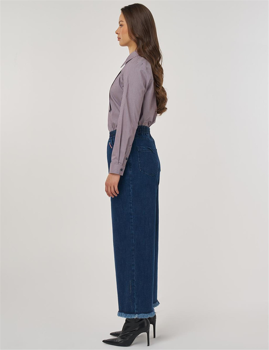 Aksesuar Detaylı Marine Fit Denim Pantolon İndigo