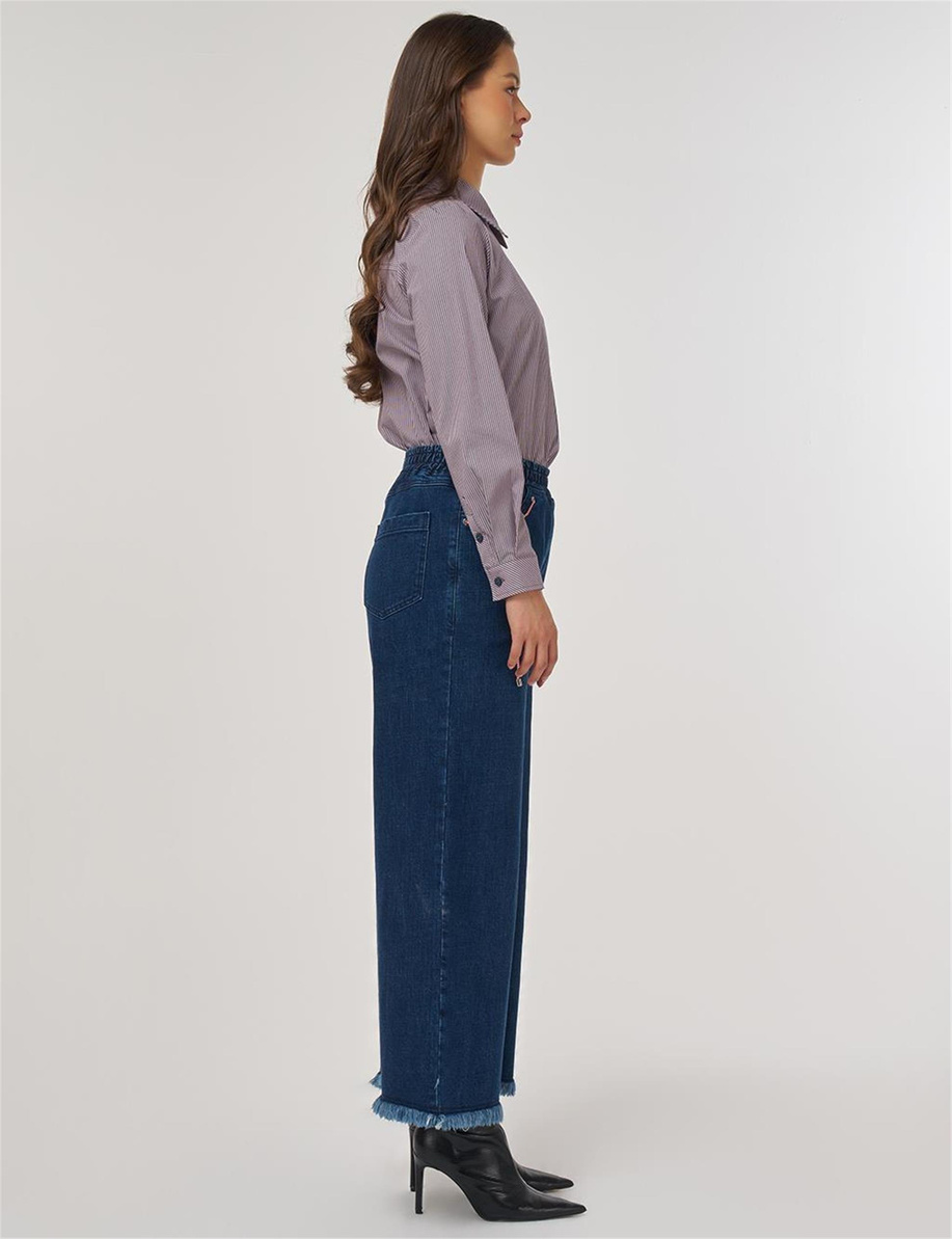 Aksesuar Detaylı Marine Fit Denim Pantolon İndigo