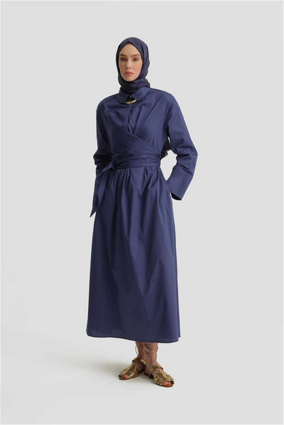 Armine Anvelop Elbise Puslu Mor