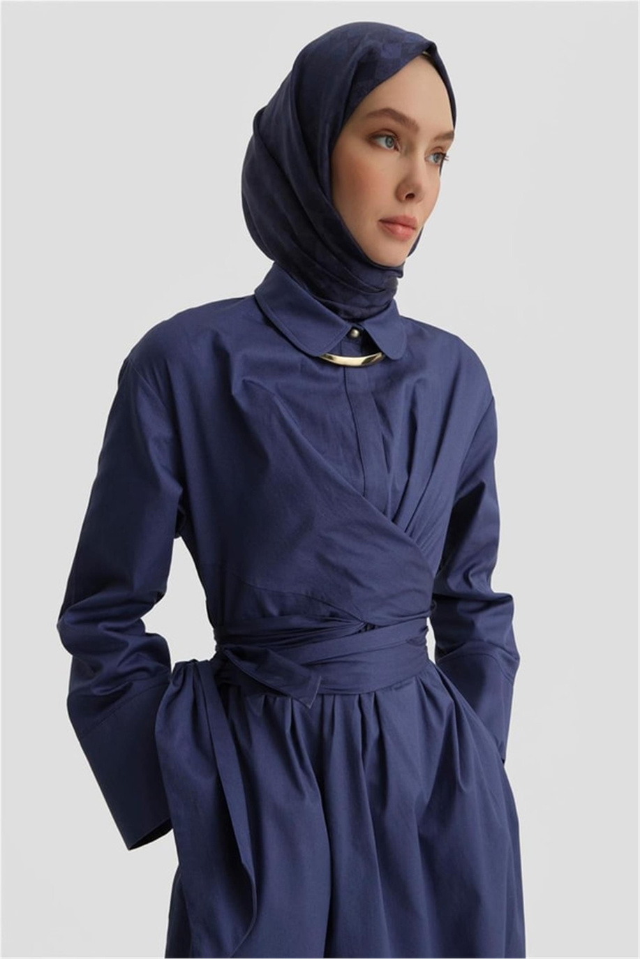 Armine Anvelop Elbise Puslu Mor