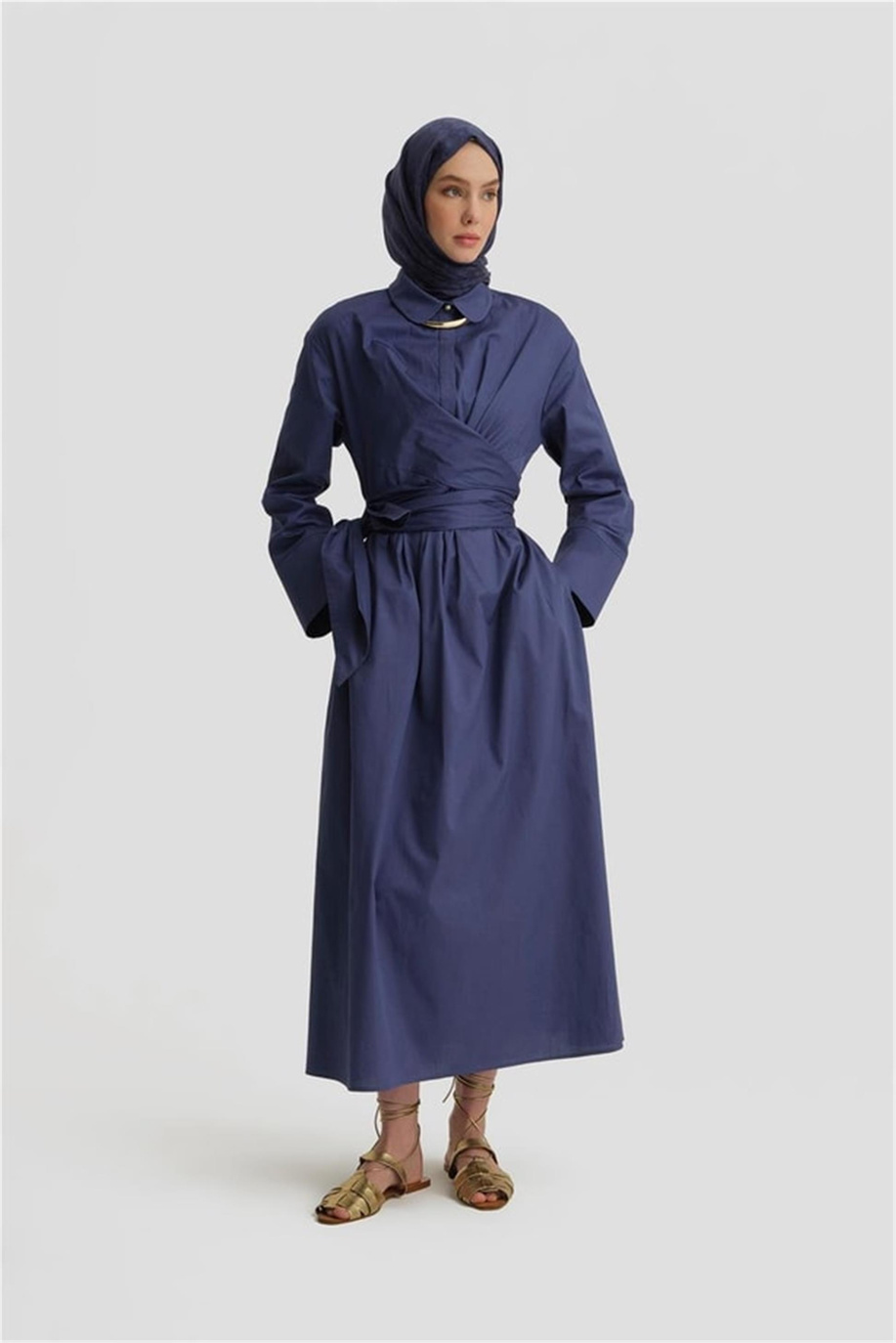 Armine Anvelop Elbise Puslu Mor