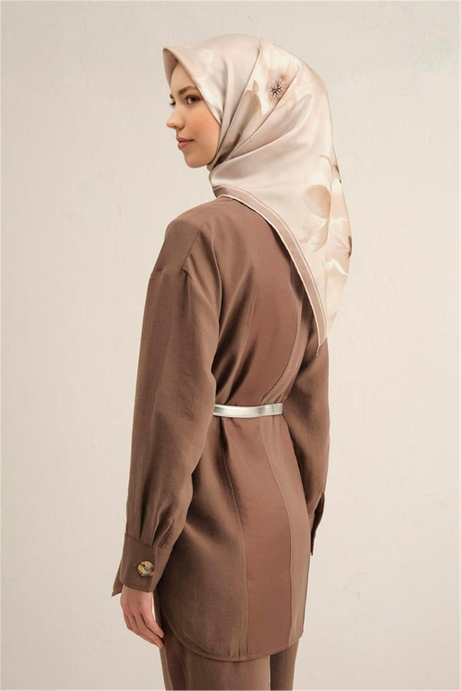 Armine Desenli Sura Saf İpek Eşarp 9305 05