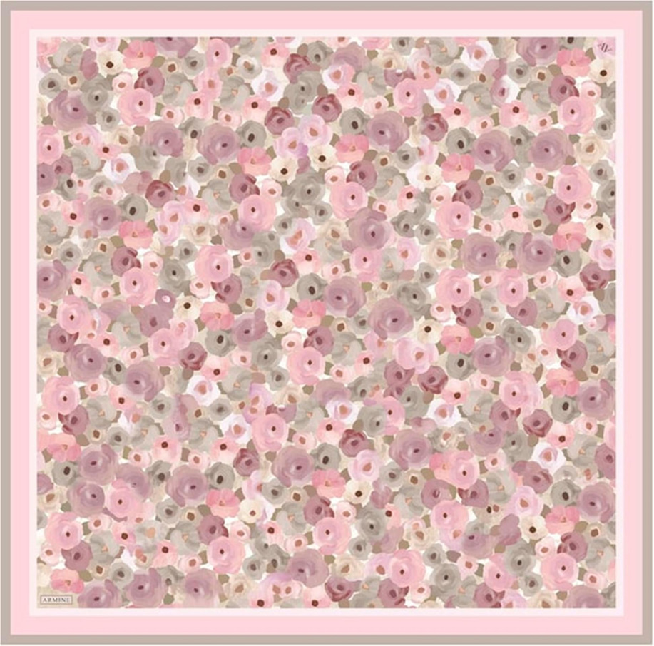 Armine Desenli Sura Saf İpek Eşarp 9300 35