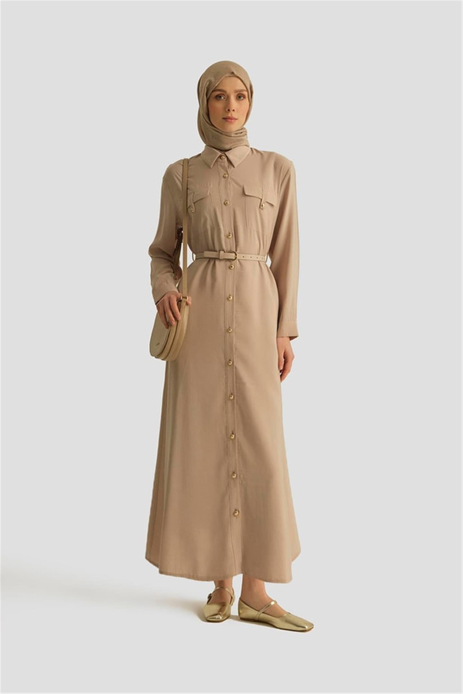 Armine Elbise 25YD4234 Bej