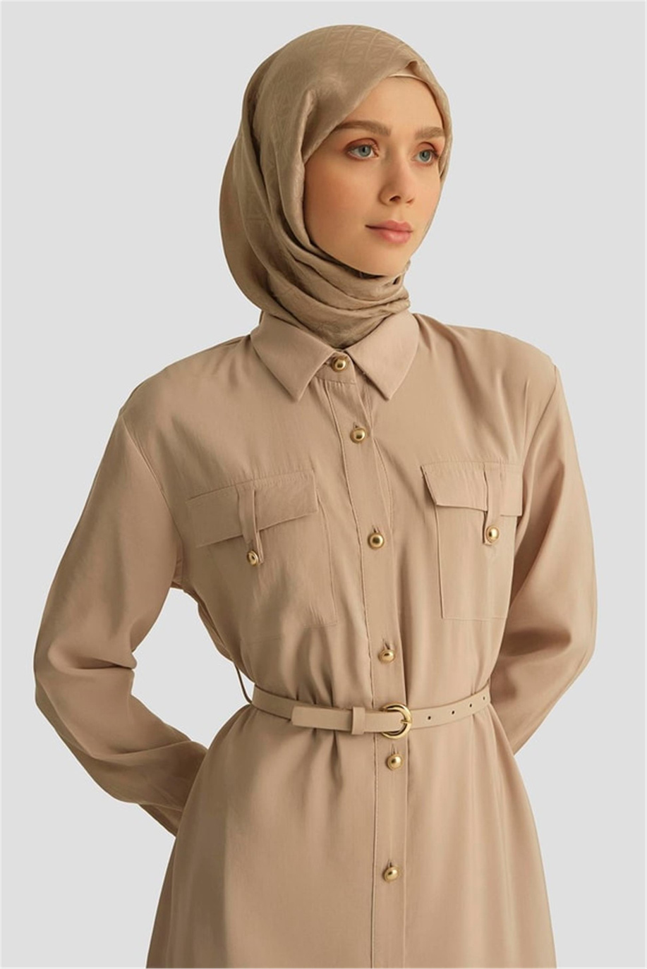 Armine Elbise 25YD4234 Bej