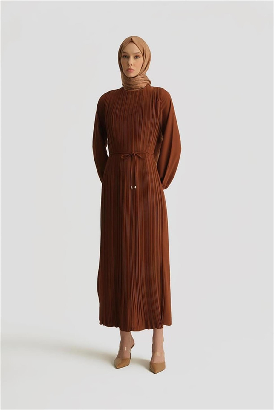 Armine Elbise ORTD9435-1 Acı Kahve - ORTD9435-1