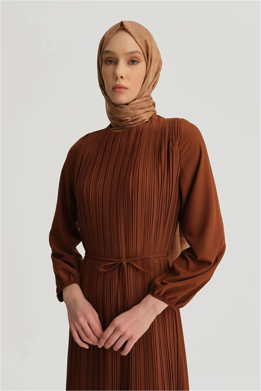 Armine Elbise ORTD9435-1 Acı Kahve - ORTD9435-1